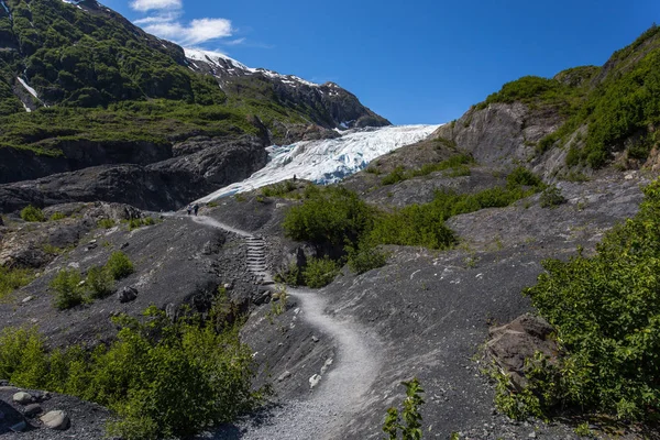 Kilépési gleccser Kenai FJORDS nemzeti parkban, Alaszkában, Egyesült Államok — Stock Fotó