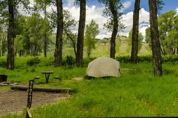 Camping Gros Ventre en Grand Teton National Park en Wyoming, Estados Unidos — Foto de Stock