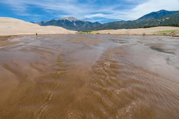 Dune Field in June in Great Sand Dunes National Park in Colorado, United States Stock Photo