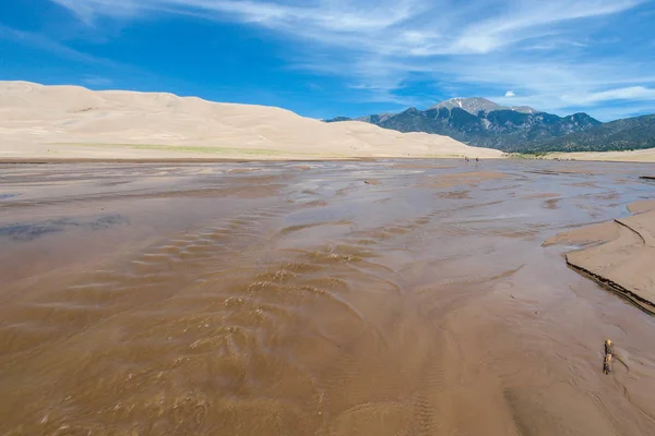 Dune Field in June in Great Sand Dunes National Park in Colorado, United States Stock Photo