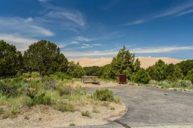 Pinyon Flats Campsite in büyük Sand Dunes National Park, Colorado, Amerika Birleşik Devletleri