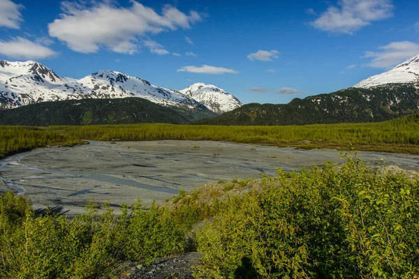 Rivière Resurrection dans le parc national Kenai Fjords en Alaska, États-Unis — Photo