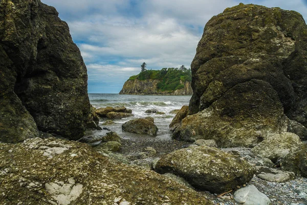 Ruby Beach στο Ολυμπιακό Εθνικό πάρκο στην Ουάσινγκτον, Ηνωμένες Πολιτείες της Αμερικής — Φωτογραφία Αρχείου