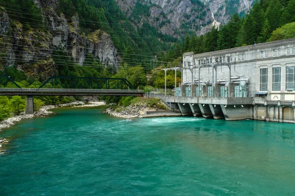 Skagit River at Gorge Dam in Ross Lake National Recreation Area in Washington, United States Royalty Free Stock Images