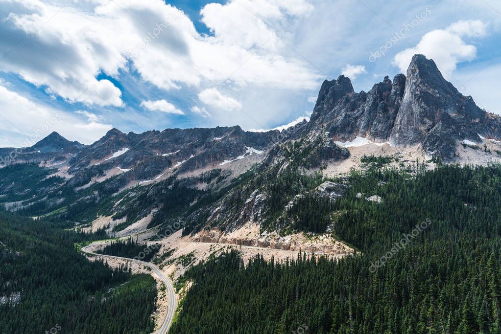 Washington Pass Overlook in Okanogan National Forest in Washington, United States