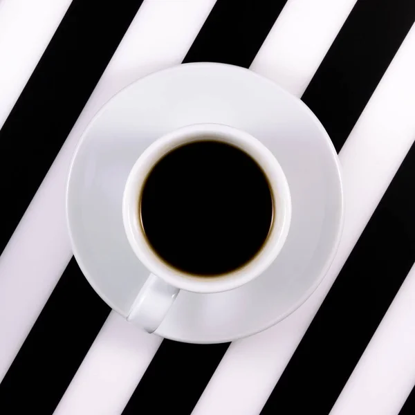 Чашка Черного Кофе Черно Белом Фоне — стоковое фото