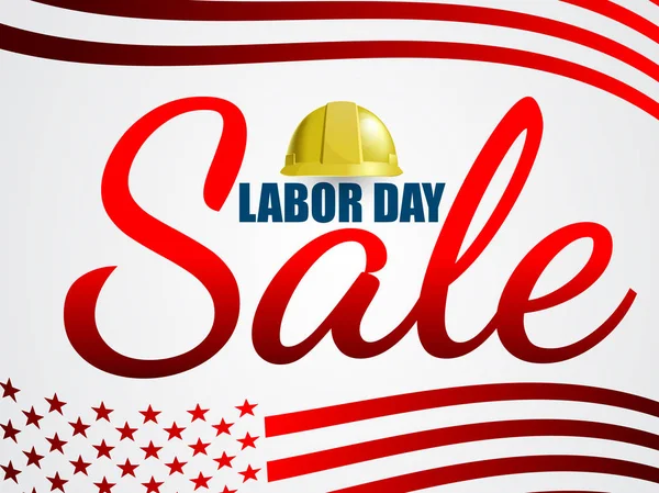 Labor Day Sale Banner Design Amerikanische Flagge Auf Weißem Hintergrund — Stockvektor