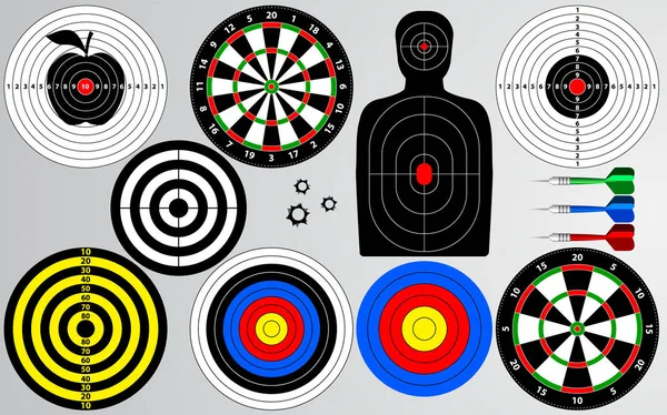 集目标 射击范围 人隔离 射箭为体育实践训练 创意矢量插画 — 图库矢量图片