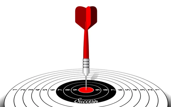 飞镖目标孤立向量 成功的业务解决方案概念 飞镖板在中心 — 图库矢量图片
