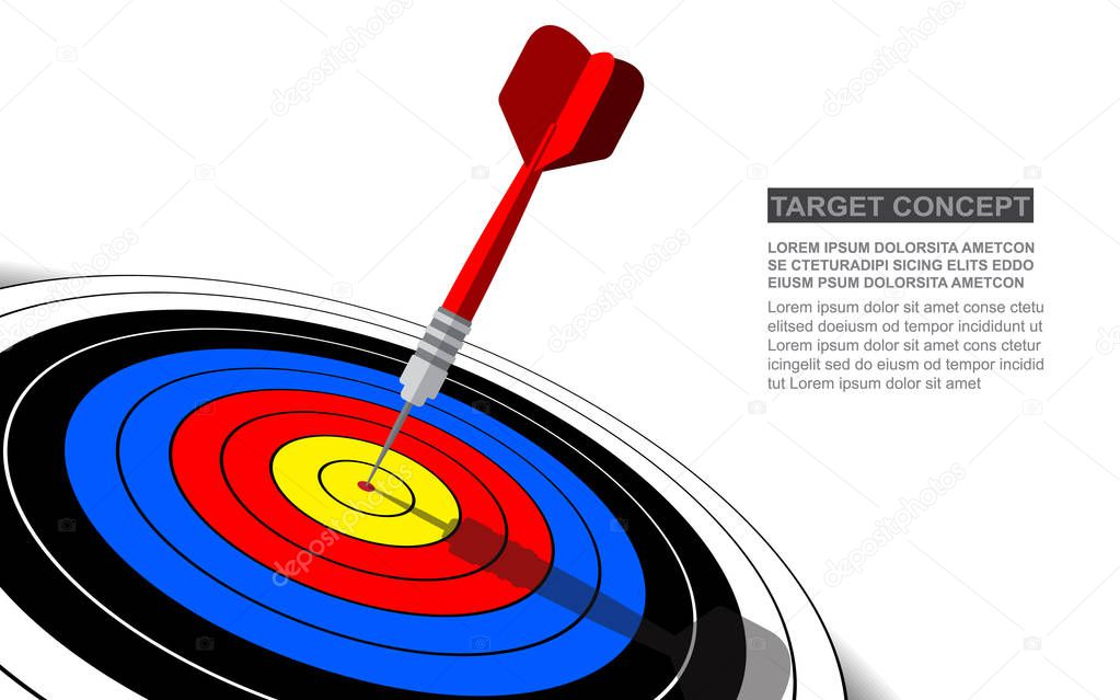 Dart board vector isolated template for business goal. Shooting target success solutions concept.