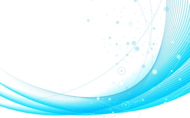 Soyut fütüristik mavi çizgili eğri dalga öğesi beyaz arka plan üzerinde. Vektör çizim için teknoloji veya iş kavramı.