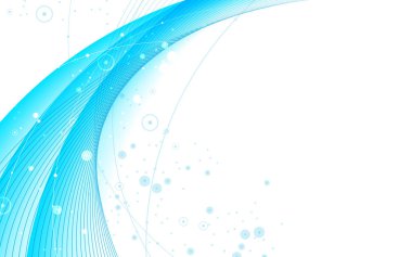 Soyut fütüristik mavi çizgili eğri dalga öğesi beyaz arka plan üzerinde. Vektör çizim için teknoloji veya iş kavramı.