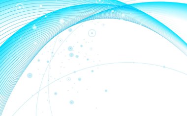 Soyut fütüristik mavi çizgili eğri dalga öğesi beyaz arka plan üzerinde. Vektör çizim için teknoloji veya iş kavramı.