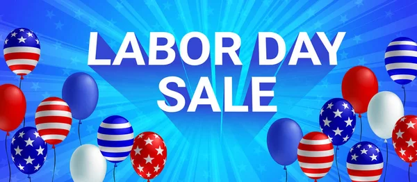 Labor Day Sale Plakat Flyer Banner Vektor Illustration Amerikanische Flagge — Stockvektor