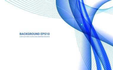 Mavi ve beyaz soyut çizgi düz eğri arka plan. Vektör çizim kopyalama alanı modern tasarım konsepti.