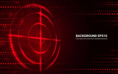 Abstract red target, shooting range on black background. Vector isolated template for business goal. Shooting target success solutions concept. clipart