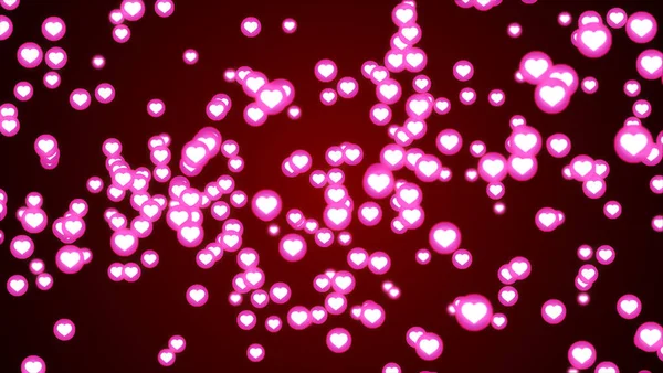 Sociaal Hart Netwerkverbinding Met Liefde Pictogramachtergrond Structuur Roze Kleur Zwart — Stockfoto