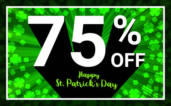 Promo Vente Joyeuse Saint Patrick Day Couleur Blanche Texte Ombre — Photo