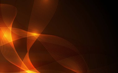 Futuristik hat eğrisi öğe alev ve altın rengi arka plan soyut. Vektör çizim teknoloji kavramı.