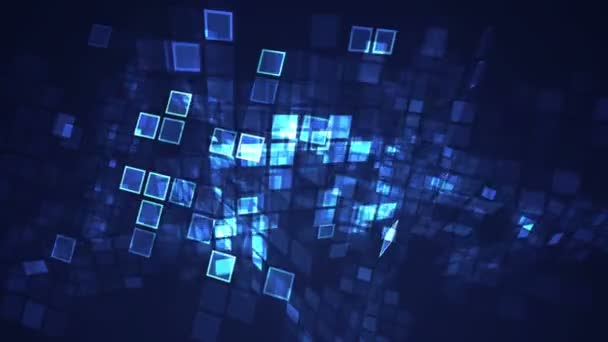 Abstrato Azul Piscando Retângulo Grade Perspectiva Movimento Gráfico Sem Costura — Vídeo de Stock