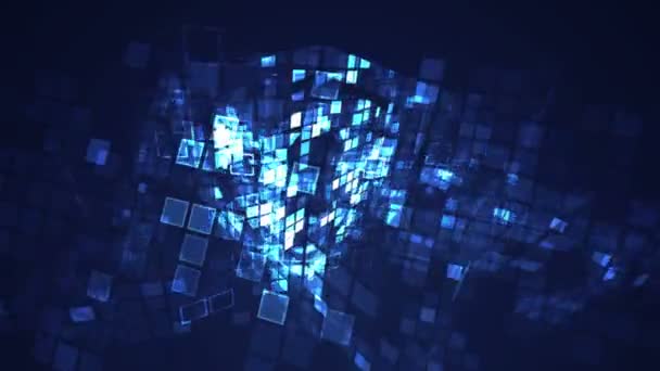 Tecnologia Digital Cibernética Azul Abstrato Sem Costura Movimento Looping Animação — Vídeo de Stock