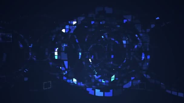 Abstract Blue Cyber Circle Digital Technology Seamless Looping Motion Graphic — Stock Video