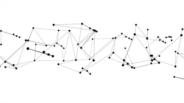 抽象的な未来的なドットサークルとライン分子ネットワーク構造グラフィックイラスト黒色白の背景 コンピュータネットワーク接続デジタル技術コンセプト — ストック写真