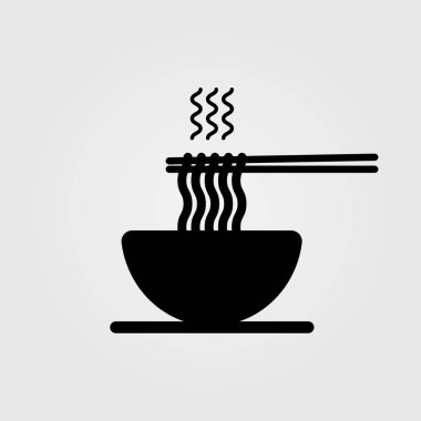 Bowl vektör simgesi sıcak noodle