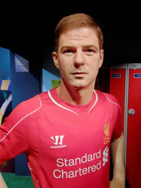 Blackpool, 14 Ocak: Madame Tussauds Blackpool, İngiltere'de 2018. Steven George Gerrard olduğunu bir İngiliz profesyonel futbol yöneticisi, eski futbolcu, İskoç Premiership club Rangers müdürü.