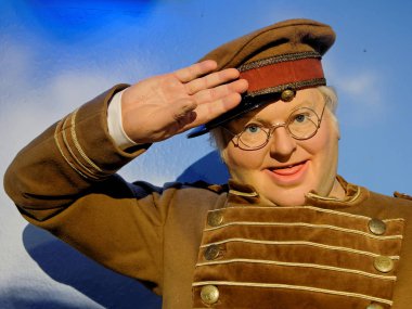 Blackpool, 14 Ocak: Madame Tussauds, İngiltere'de 2018. Alfred Hawthorne 'Benny' Hill bir İngiliz komedyen ve aktör, en iyi onun televizyon programı için Benny Hill Show.