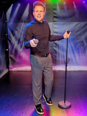 Blackpool, 14 Ocak: Madame Tussauds, İngiltere'de 2018. Bir İngiliz şarkıcı-söz yazarı, televizyon sunucusu ve aktör Oliver Stanley Murs olduğunu.