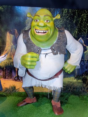 Blackpool, 14 Ocak: Madame Tussauds, İngiltere'de 2018. Shrek Mike Myers tarafından dile getirdi bir kurgusal yeşil ogre karakterdir.