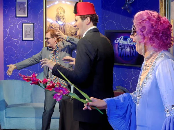 Blackpool, 14 Ocak: Madame Tussauds, İngiltere, 2018. Balmumu figürleri üç komedyenler: Alan Graham Carr, Thomas Frederick Cooper ve Dame Edna Everage.