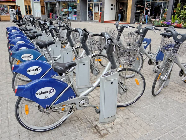 Valencia Abril Estación Alquiler Bicicletas Para Turismo Urbano España 2018 —  Fotos de Stock