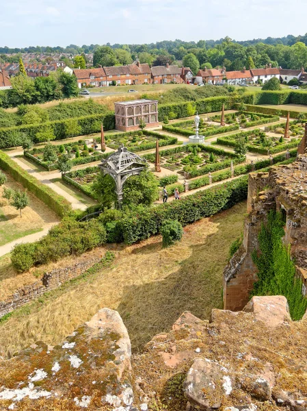 Kenilworth Agosto Kenilworth Castle 2018 Vista Dalla Torre Giardino Elisabettiano — Foto Stock