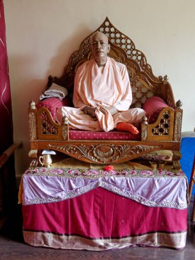 Paris, Ağustos 27: Hare Krishna Tapınağı ' ISKCON'a Radha-Parisisvara', Fransa 2018 denir. Srila Prabhupada, Krishna bilinci Uluslararası Derneği kurucusu bir rakam.