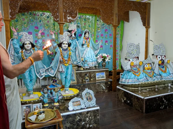 Paris August Main Altar Hare Krishna Temple Called Iskcon Radha — Zdjęcie stockowe