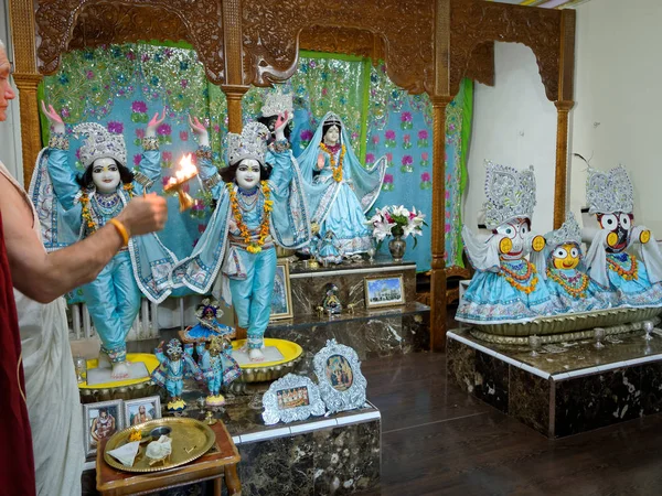 Paris August Main Altar Hare Krishna Temple Called Iskcon Radha — Stock fotografie