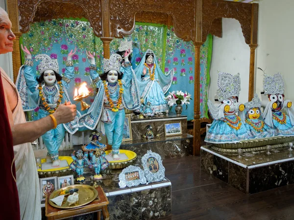 Paris August Main Altar Hare Krishna Temple Called Iskcon Radha — Stockfoto