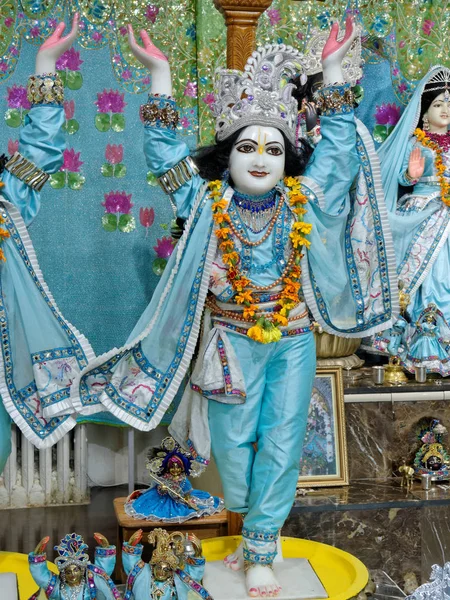 Paris August Main Altar Hare Krishna Temple Called Iskcon Radha — 图库照片