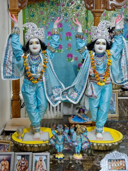 Paris August Main Altar Hare Krishna Temple Called Iskcon Radha — Zdjęcie stockowe