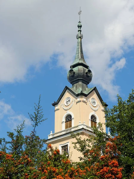 Tower of Rzeszow Castle in renaissance architecture with clock. Poland.