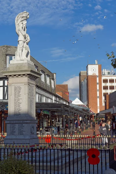 Cannock October Cannock War Memorial Market Place 2018 — Stock Photo, Image