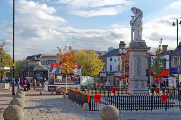 Cannock Octubre Monumento Guerra Cannock Market Place Reino Unido 2018 —  Fotos de Stock