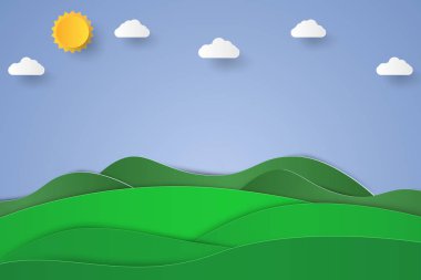 Doğa manzara arka plan, kağıt sanat tarzı