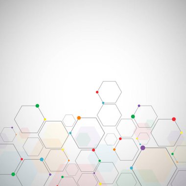 Renkli altıgen arka plan, teknoloji Çokgen kavramı
