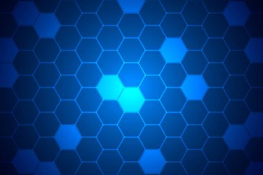 Mavi altıgen desen, soyut teknolojik altyapı