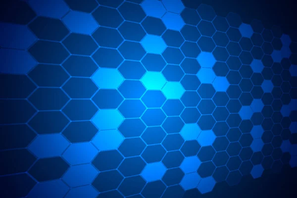 Синій Шестикутний Візерунок Абстрактний Технологічний Фон — стоковий вектор