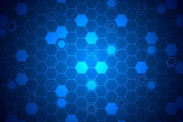 Синяя Шестиугольная Модель Абстрактный Технологический Фон — стоковый вектор