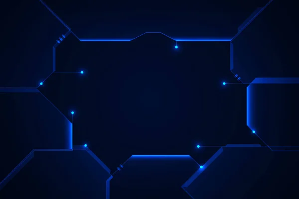ハイテク技術 抽象的なブルー フレーム デジタル背景 — ストックベクタ